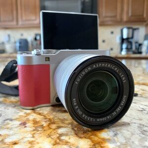 Fujifilm XA3 Silver and pink  Digital Camera with Flip Screen